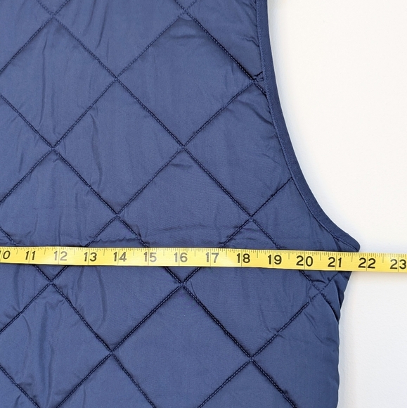 J. Crew Quilted Puffer Vest Zip Front Snap Pockets Indigo Blue - M - Picture 11 of 14